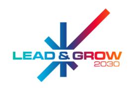 Logo that says "Lead & Grow 2030"